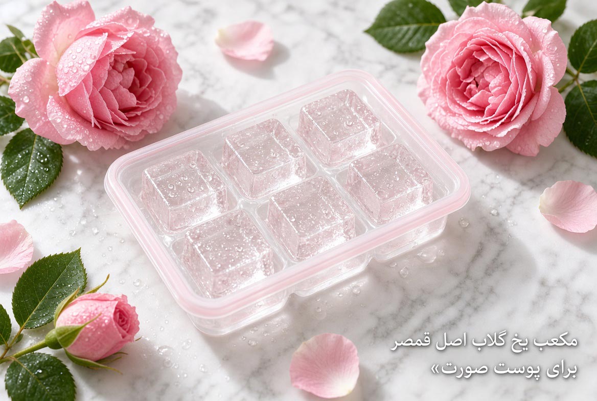یخ گلاب برای پوست